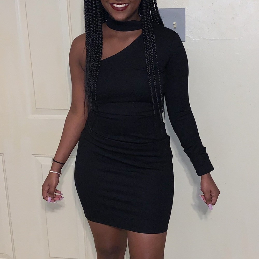 Black mini dress